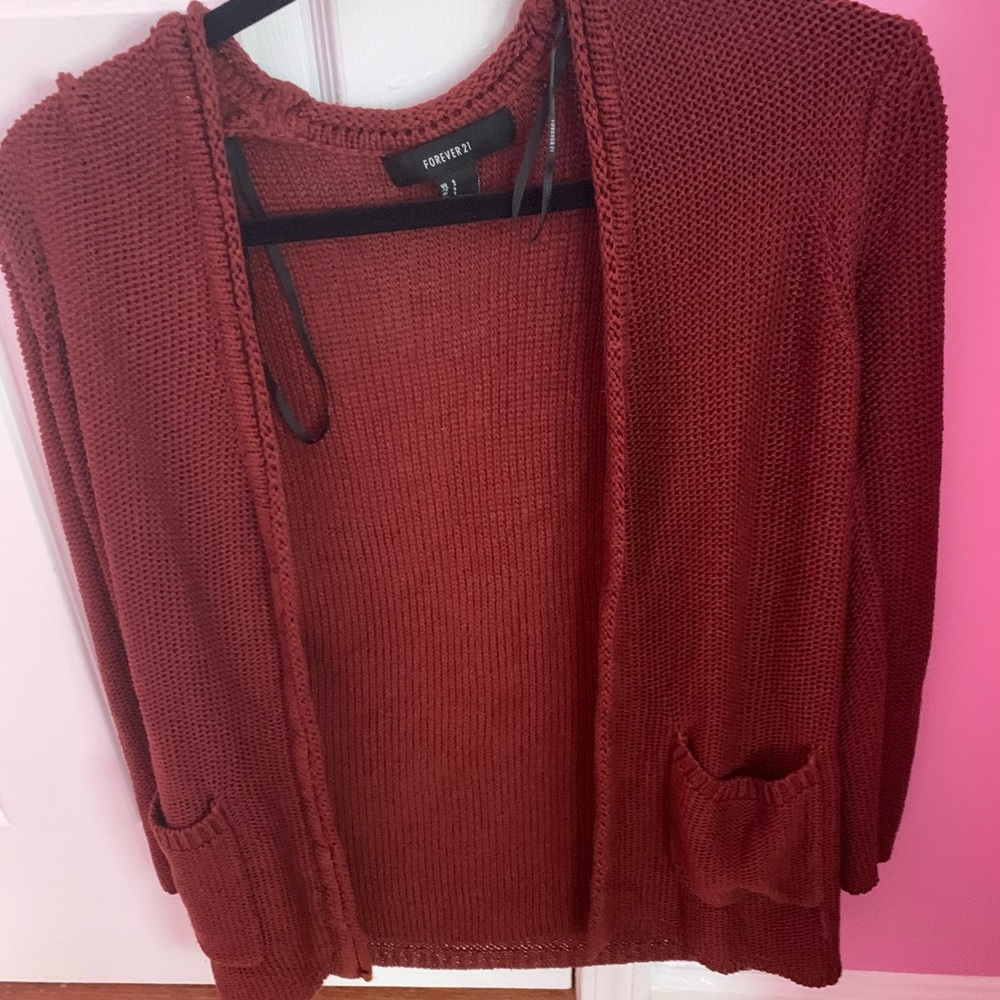 Burgundy cardigan